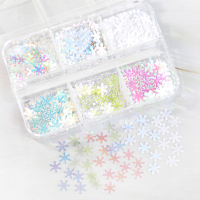 6 mreža New Star Nail Art Svjetlucave šljokice Boja lasera Zvjezdano nebo Mjesečeve pahuljice Pribor za nokte za manikuru Profesionalni dodaci