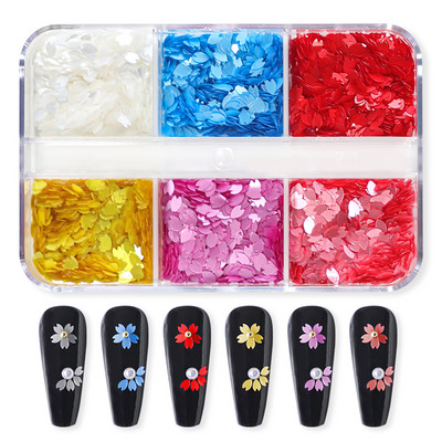 6 mreža New Star Nail Art Svjetlucave šljokice Boja lasera Zvjezdano nebo Mjesečeve pahuljice Pribor za nokte za manikuru Profesionalni dodaci