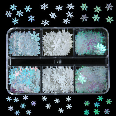 6 mreža New Star Nail Art Svjetlucave šljokice Boja lasera Zvjezdano nebo Mjesečeve pahuljice Pribor za nokte za manikuru Profesionalni dodaci