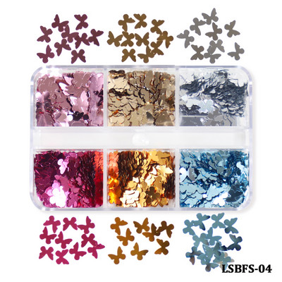 6 mreža New Star Nail Art Svjetlucave šljokice Boja lasera Zvjezdano nebo Mjesečeve pahuljice Pribor za nokte za manikuru Profesionalni dodaci