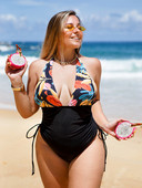 Oversized One Piece Swimsuit Halter Swimsuit 2022 Νέο ψηλόμεσο γυναικείο μαγιό εκτύπωσης Push Up Μαγιό Monokini Γυναικείο μαγιό
