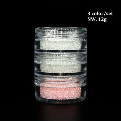 3D Nail Art Cristal Strasuri mici pentru manichiură Bile de sticlă Microbead Caviar Mărgele Decorații Brelocuri DIY Accesorii pentru unghii