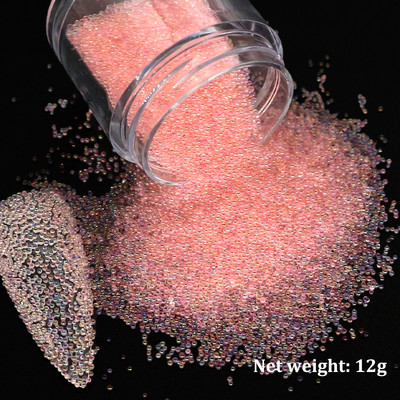 3D Nail Art Cristal Strasuri mici pentru manichiură Bile de sticlă Microbead Caviar Mărgele Decorații Brelocuri DIY Accesorii pentru unghii