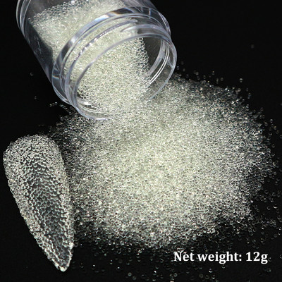 3D Nail Art Cristal Strasuri mici pentru manichiură Bile de sticlă Microbead Caviar Mărgele Decorații Brelocuri DIY Accesorii pentru unghii