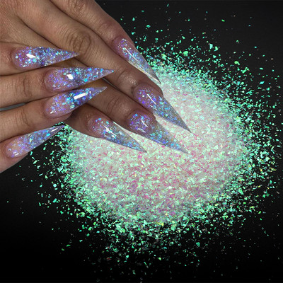 1 τσάντα Iridescent AB Irregular Nail Glitter Flakes 3D Sparkly Chunky Sequins Paillette Διακοσμήσεις Μανικιούρ Αξεσουάρ νυχιών