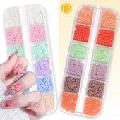12 rácsos UV napfény színváltás virág körömdísz dekor fényérzékeny Macaroon Floret 3D kiegészítő készlet köröm dekorációs kellék