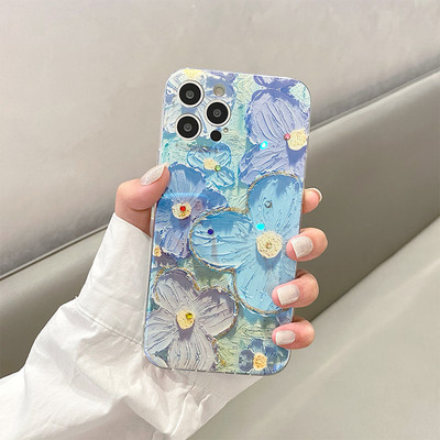Luxury Fashion Retro Flowers lāzera tālruņa korpuss iPhone 13 Pro MAX 12 Mini 11 X XS XR 7 8 Plus SE2020 mīksts TPU triecienizturīgs vāciņš