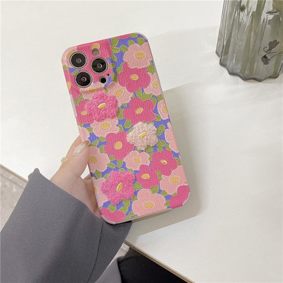 Iphone 13 Luxury Embroidery Tulip Flower telefoniümbrisele iphone 11 12Pro XSMax X XR 7 8 Täielikult katvate tagakaante ümbriste jaoks