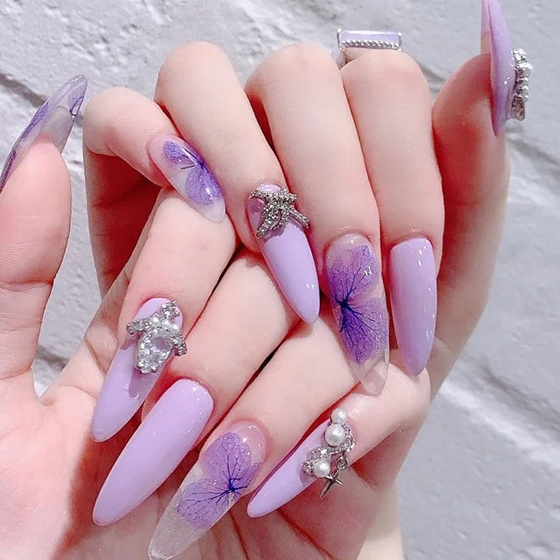 1 kutija 3D Nail Art Ukrasi od suhog cvijeća Pravo prirodno suho cvijeće Cvjetni privjesci za nokte Lak za manikuru Luksuzni dodaci za nokte