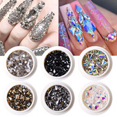 Crystal Nails Art strasszkészlet vegyes méretű hordozható készlet üveg gyémánt díszítések 3D AB lapos drágakövek köröm tervezési kellékek