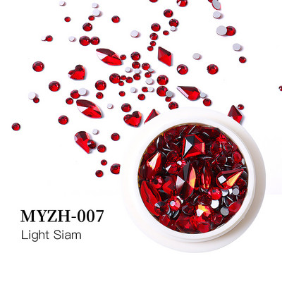 Crystal Nails Art strasszkészlet vegyes méretű hordozható készlet üveg gyémánt díszítések 3D AB lapos drágakövek köröm tervezési kellékek