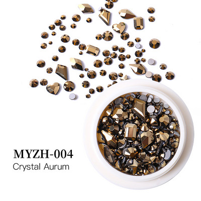 Crystal Nails Art strasszkészlet vegyes méretű hordozható készlet üveg gyémánt díszítések 3D AB lapos drágakövek köröm tervezési kellékek