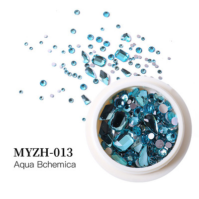Crystal Nails Art strasszkészlet vegyes méretű hordozható készlet üveg gyémánt díszítések 3D AB lapos drágakövek köröm tervezési kellékek
