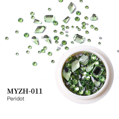 Crystal Nails Art strasszkészlet vegyes méretű hordozható készlet üveg gyémánt díszítések 3D AB lapos drágakövek köröm tervezési kellékek
