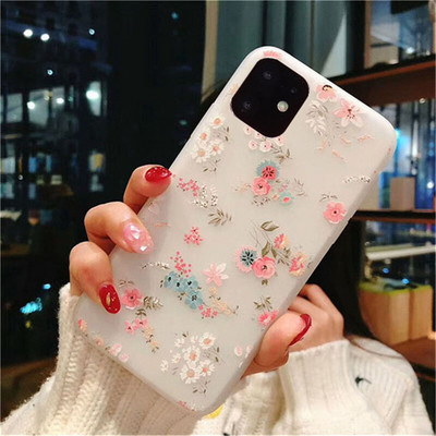 Матов калъф Lovebay за iPhone 13 12 11 14 Pro Max X XR XS Max 6 6s 7 8 Plus 5 3D Art Rose Flower Painting Releef Soft TPU Cover