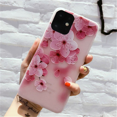 Матов калъф Lovebay за iPhone 13 12 11 14 Pro Max X XR XS Max 6 6s 7 8 Plus 5 3D Art Rose Flower Painting Releef Soft TPU Cover