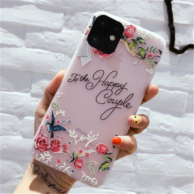 Матов калъф Lovebay за iPhone 13 12 11 14 Pro Max X XR XS Max 6 6s 7 8 Plus 5 3D Art Rose Flower Painting Releef Soft TPU Cover