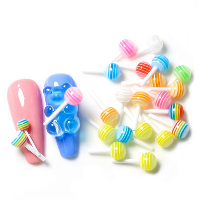 18 komada slatkih lizalica bombona miješanih boja 3D kawaii nail art šarms dekor žele gumeni medvjedić dodaci za nokte profesionalni pribor