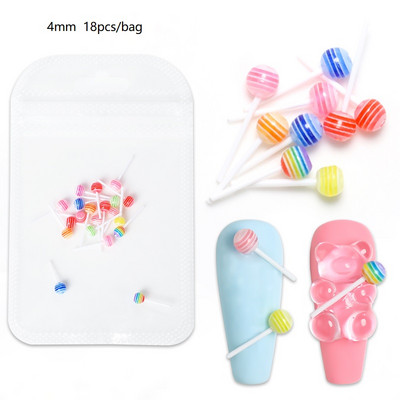 18 komada slatkih lizalica bombona miješanih boja 3D kawaii nail art šarms dekor žele gumeni medvjedić dodaci za nokte profesionalni pribor