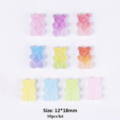 18 komada slatkih lizalica bombona miješanih boja 3D kawaii nail art šarms dekor žele gumeni medvjedić dodaci za nokte profesionalni pribor