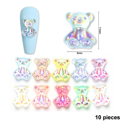 18 komada slatkih lizalica bombona miješanih boja 3D kawaii nail art šarms dekor žele gumeni medvjedić dodaci za nokte profesionalni pribor