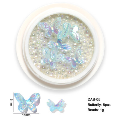 3D Aurora Butterfly körömdíszítések műgyanta körömbűvölők AB kevert üveg golyós gyöngyök strasszok barkács köröm kellékek kiegészítők