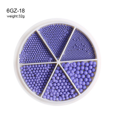 Perle za nokte Dekoracija Macaron Boja 6 rešetki Mješovite veličine Šarene male kuglice Nakit Manikura Nails Art DIY Rhinestones 0,8-3,0 mm