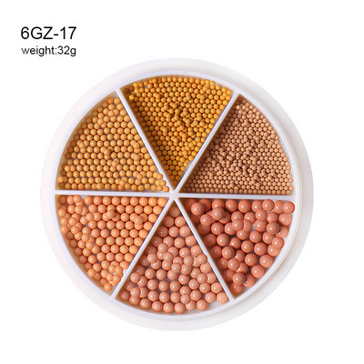 Perle za nokte Dekoracija Macaron Boja 6 rešetki Mješovite veličine Šarene male kuglice Nakit Manikura Nails Art DIY Rhinestones 0,8-3,0 mm