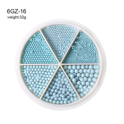 Perle za nokte Dekoracija Macaron Boja 6 rešetki Mješovite veličine Šarene male kuglice Nakit Manikura Nails Art DIY Rhinestones 0,8-3,0 mm