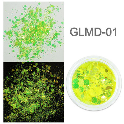 1 staklenka Super holografske šljokice za nokte Svjetlucavi zdepasti kameleonski šesterokutni pahuljice Paillette lak Manikura Svjetlucavi ukrasi za nokte