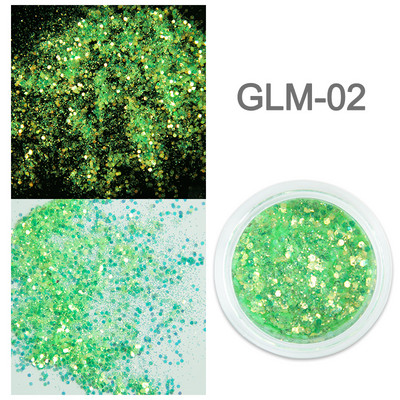 1 staklenka Super holografske šljokice za nokte Svjetlucavi zdepasti kameleonski šesterokutni pahuljice Paillette lak Manikura Svjetlucavi ukrasi za nokte