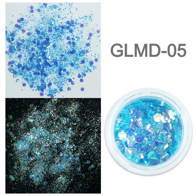 1 staklenka Super holografske šljokice za nokte Svjetlucavi zdepasti kameleonski šesterokutni pahuljice Paillette lak Manikura Svjetlucavi ukrasi za nokte