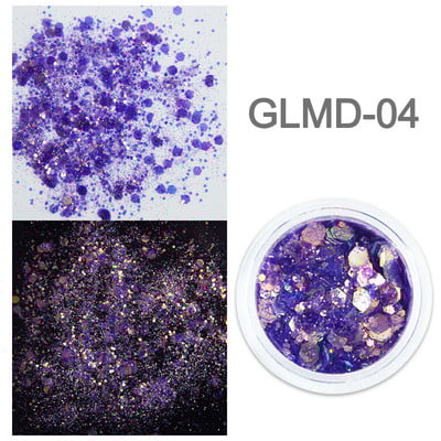 1 staklenka Super holografske šljokice za nokte Svjetlucavi zdepasti kameleonski šesterokutni pahuljice Paillette lak Manikura Svjetlucavi ukrasi za nokte