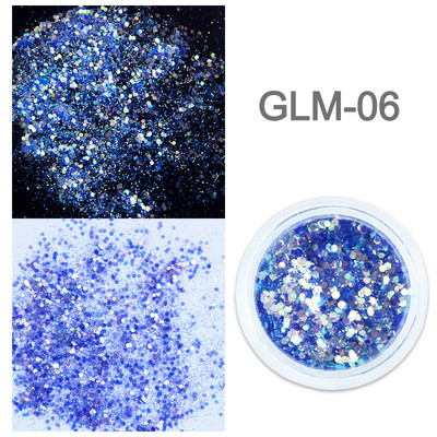 1 staklenka Super holografske šljokice za nokte Svjetlucavi zdepasti kameleonski šesterokutni pahuljice Paillette lak Manikura Svjetlucavi ukrasi za nokte