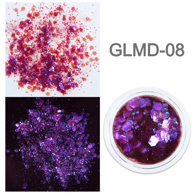 1 staklenka Super holografske šljokice za nokte Svjetlucavi zdepasti kameleonski šesterokutni pahuljice Paillette lak Manikura Svjetlucavi ukrasi za nokte