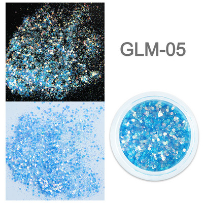 1 staklenka Super holografske šljokice za nokte Svjetlucavi zdepasti kameleonski šesterokutni pahuljice Paillette lak Manikura Svjetlucavi ukrasi za nokte