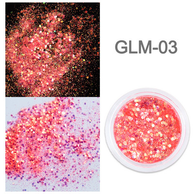 1 staklenka Super holografske šljokice za nokte Svjetlucavi zdepasti kameleonski šesterokutni pahuljice Paillette lak Manikura Svjetlucavi ukrasi za nokte