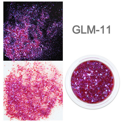 1 staklenka Super holografske šljokice za nokte Svjetlucavi zdepasti kameleonski šesterokutni pahuljice Paillette lak Manikura Svjetlucavi ukrasi za nokte