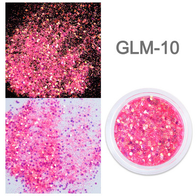 1 staklenka Super holografske šljokice za nokte Svjetlucavi zdepasti kameleonski šesterokutni pahuljice Paillette lak Manikura Svjetlucavi ukrasi za nokte