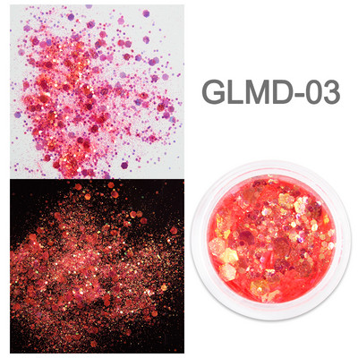 1 staklenka Super holografske šljokice za nokte Svjetlucavi zdepasti kameleonski šesterokutni pahuljice Paillette lak Manikura Svjetlucavi ukrasi za nokte