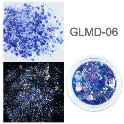 1 staklenka Super holografske šljokice za nokte Svjetlucavi zdepasti kameleonski šesterokutni pahuljice Paillette lak Manikura Svjetlucavi ukrasi za nokte