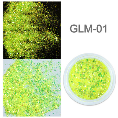 1 staklenka Super holografske šljokice za nokte Svjetlucavi zdepasti kameleonski šesterokutni pahuljice Paillette lak Manikura Svjetlucavi ukrasi za nokte