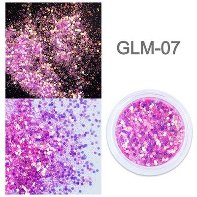 1 staklenka Super holografske šljokice za nokte Svjetlucavi zdepasti kameleonski šesterokutni pahuljice Paillette lak Manikura Svjetlucavi ukrasi za nokte