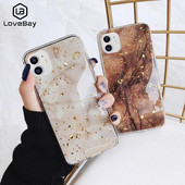 Θήκη τηλεφώνου Lovebay για iPhone 13 12 11 Pro Max 7 8 Plus X XR XS Max 12 SE 2 Luxury Bling Gold Foil Marble Glitter Μαλακό κάλυμμα TPU