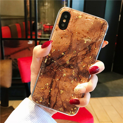 Θήκη τηλεφώνου Lovebay για iPhone 13 12 11 Pro Max 7 8 Plus X XR XS Max 12 SE 2 Luxury Bling Gold Foil Marble Glitter Μαλακό κάλυμμα TPU