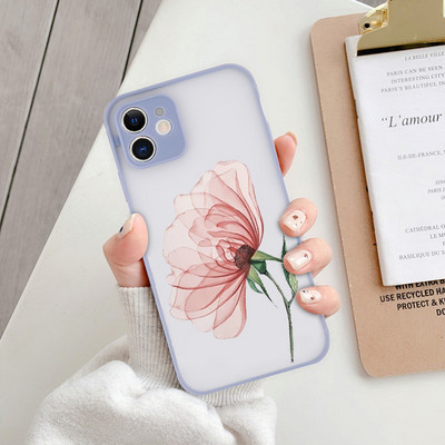 Θήκη Cute Flowers Pattern για iPhone 11 12 13 14 Pro Max X XR XS Max 7 8 Plus 12 13 Mini SE Διαφανές ματ αντικραδασμικό κάλυμμα