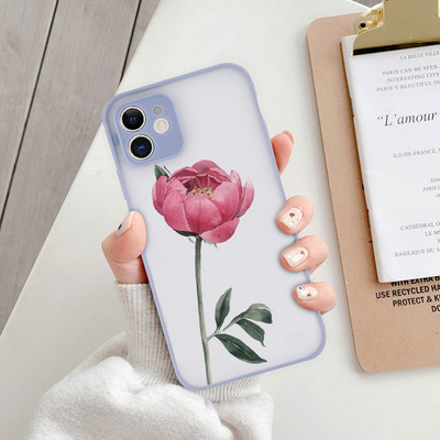 Θήκη Cute Flowers Pattern για iPhone 11 12 13 14 Pro Max X XR XS Max 7 8 Plus 12 13 Mini SE Διαφανές ματ αντικραδασμικό κάλυμμα