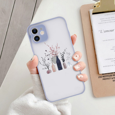 Θήκη Cute Flowers Pattern για iPhone 11 12 13 14 Pro Max X XR XS Max 7 8 Plus 12 13 Mini SE Διαφανές ματ αντικραδασμικό κάλυμμα