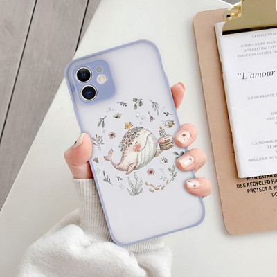 Θήκη Cute Flowers Pattern για iPhone 11 12 13 14 Pro Max X XR XS Max 7 8 Plus 12 13 Mini SE Διαφανές ματ αντικραδασμικό κάλυμμα