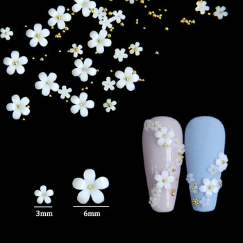 6 решетки 3D акрилни цветя Декорация за изкуство за нокти Метални нитове Микс кристали Златни сребърни мъниста от скъпоценни камъни Талисмани Аксесоари за маникюр